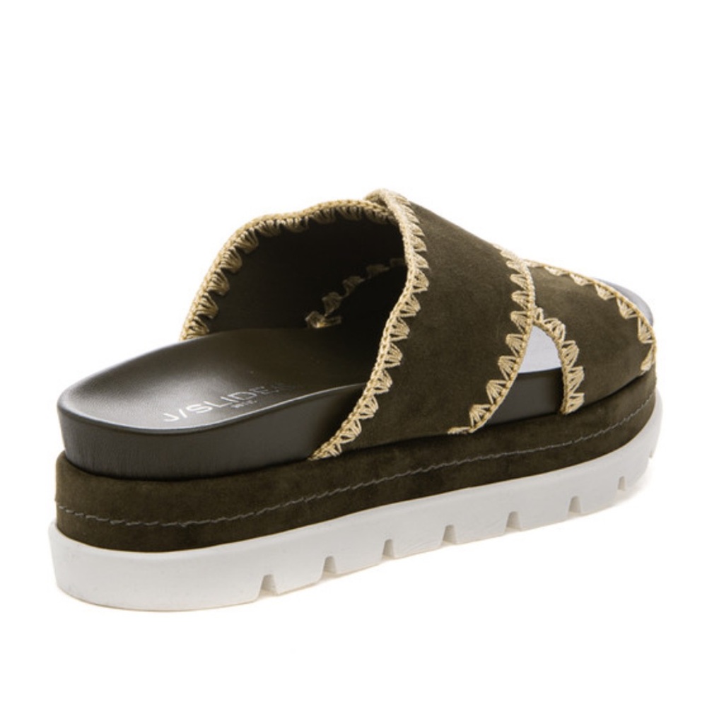 NWT J/SLIDES BOO Khaki Suede Sandal - Picture 3 of 14